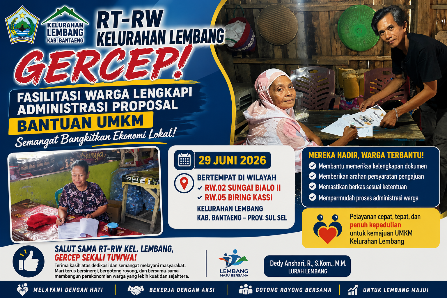Salut! RT-RW Kelurahan Lembang Gercep Dampingi Warga Urus Proposal Bantuan UMKM, Semangat Bangkitkan Ekonomi Lokal